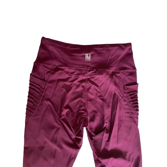 Nicole Miller Sport Women's Leggings Size Medium Wine Pockets New $68 - Picture 4 of 11